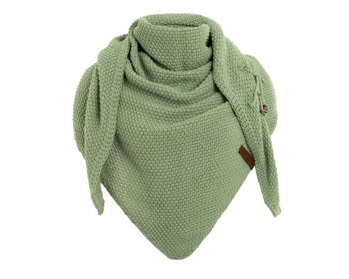 Knit Factory Strickschal Coco Dreiecksschal Sage Green 190x85 cm, (Set, 1-St. Spar-Set), Schal Damen Herren set loop tücher schals winter Strick Mode herbst von Knit Factory