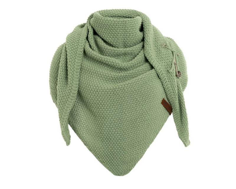 Knit Factory Strickschal Coco Dreiecksschal Sage Green 190x85 cm, (Set, 1-St. Spar-Set), Schal Damen Herren set loop tücher schals winter Strick Mode herbst von Knit Factory