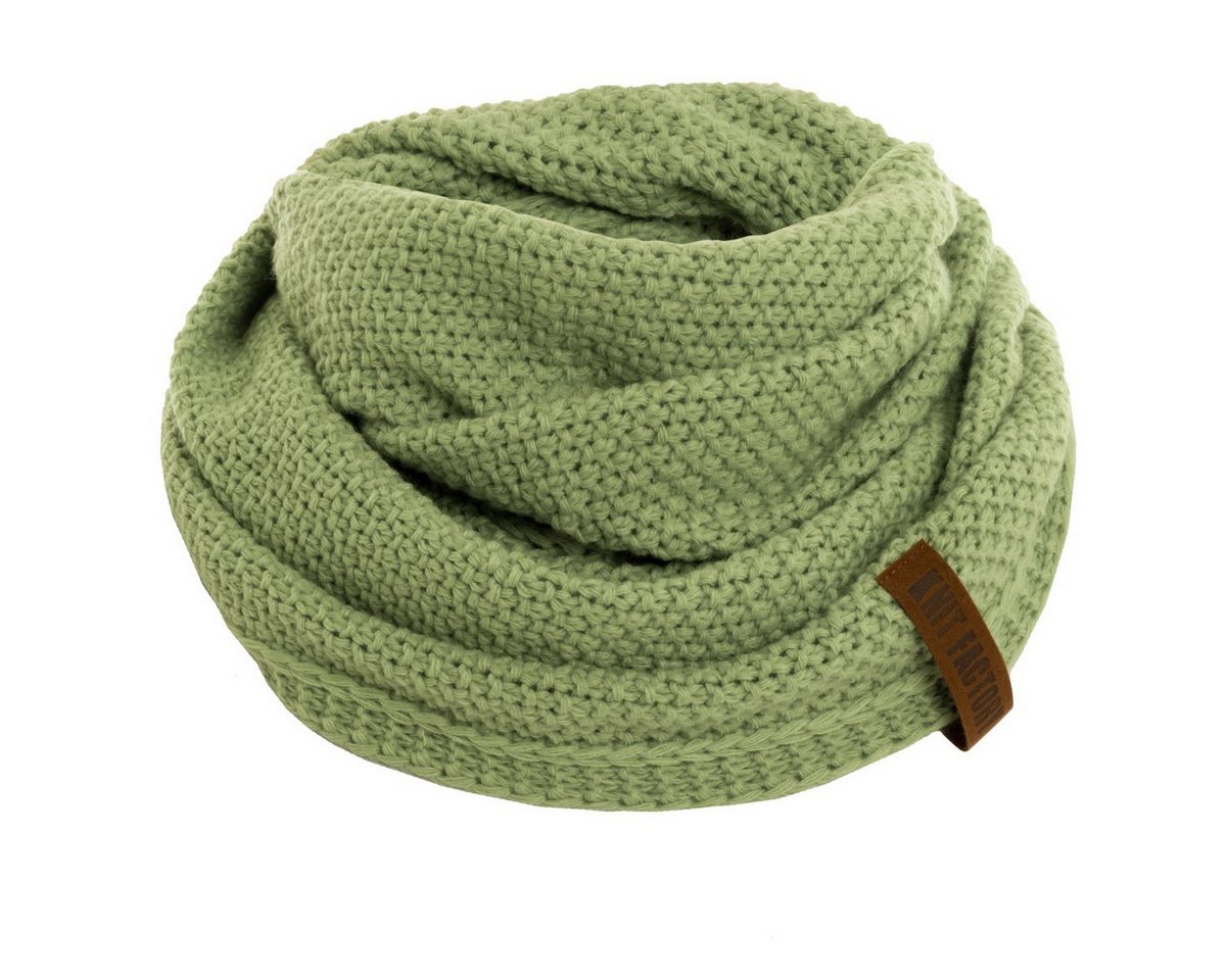 Knit Factory Strickschal Coco Loop Schal Sage Green One Size, (Set, 1-St. Spar-Set), Schal Damen Herren set loop tücher schals winter Strick Mode herbst von Knit Factory