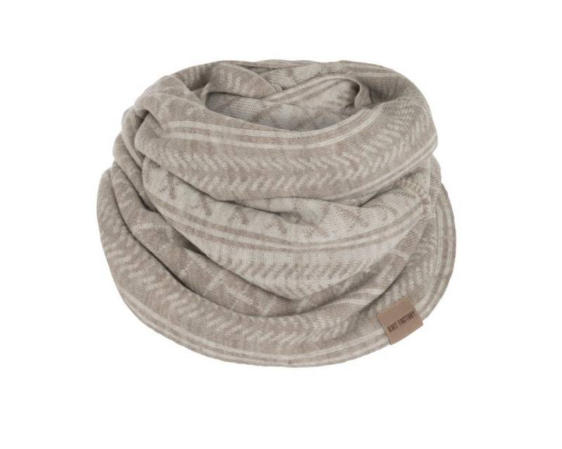 Knit Factory Strickschal Dusk Loop Schal Iced Clay/Beige, (1-St), Schal Halstuch Dreiecksschal Tuch Strickmode von Knit Factory