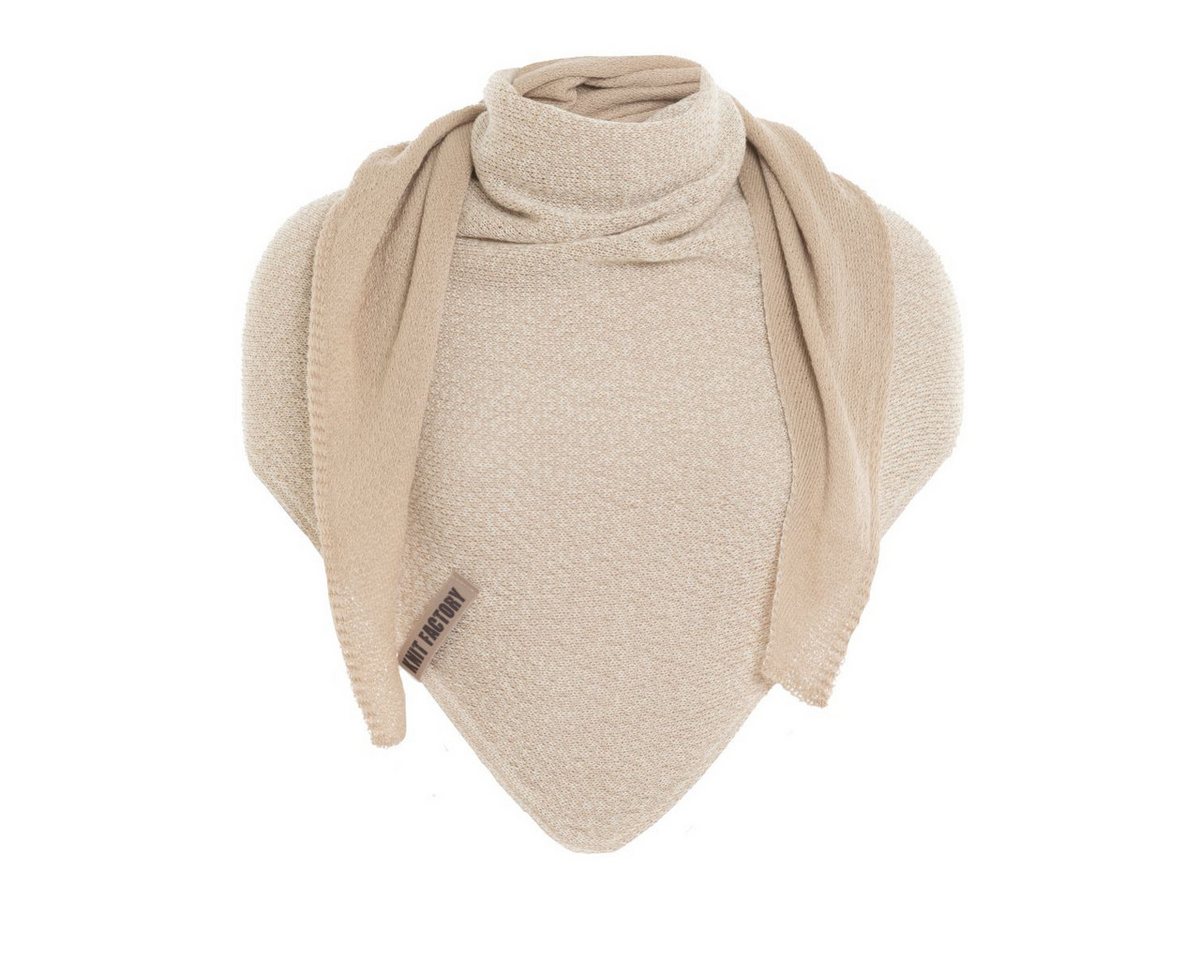 Knit Factory Strickschal Ella Dreiecksschal Ecru Leinen One Size Mix, (Set, 1-St. Spar-Set), Schal Damen Herren set loop tücher schals winter Strick Mode herbst von Knit Factory