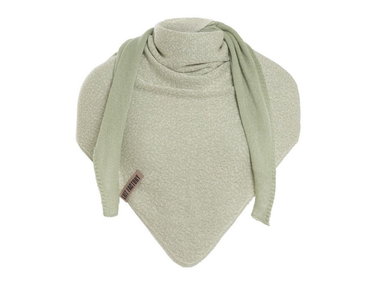 Knit Factory Strickschal Ella Dreiecksschal Ecru Sage Green One Size Mix, (Set, 1-St. Spar-Set), Schal Damen Herren set loop tücher schals winter Strick Mode herbst von Knit Factory
