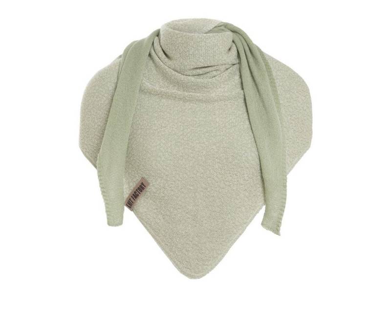 Knit Factory Strickschal Ella Dreiecksschal Ecru Sage Green One Size Mix, (Set, 1-St. Spar-Set), Schal Damen Herren set loop tücher schals winter Strick Mode herbst von Knit Factory