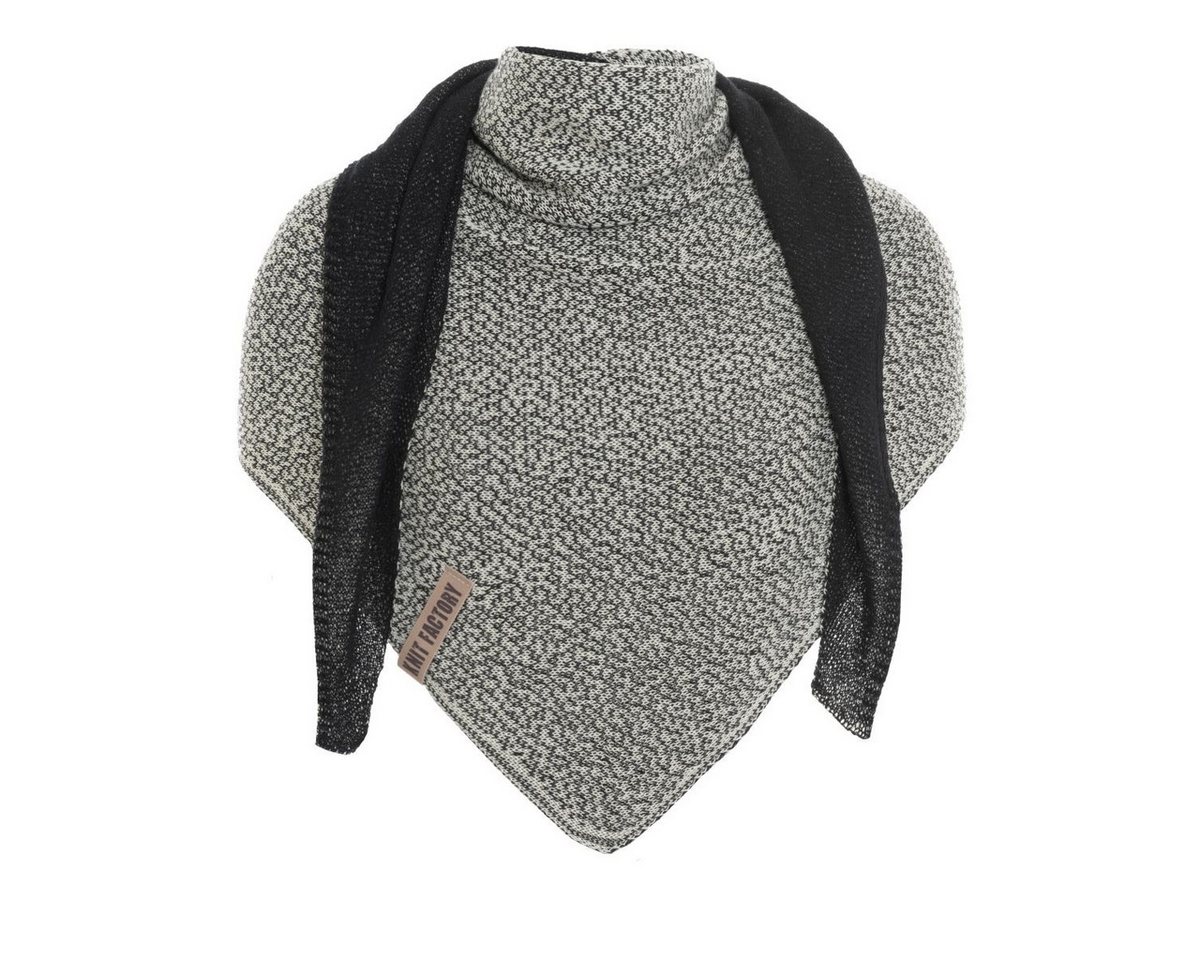 Knit Factory Strickschal Ella Dreiecksschal Ecru Schwarz One Size Mix, (Set, 1-St. Spar-Set), Schal Damen Herren set loop tücher schals winter Strick Mode herbst von Knit Factory