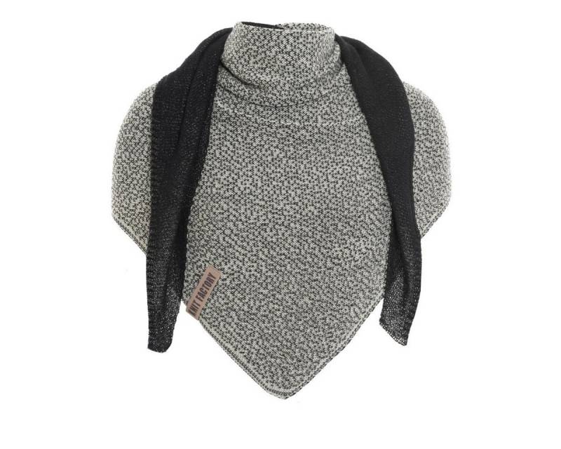 Knit Factory Strickschal Ella Dreiecksschal Ecru Schwarz One Size Mix, (Set, 1-St. Spar-Set), Schal Damen Herren set loop tücher schals winter Strick Mode herbst von Knit Factory