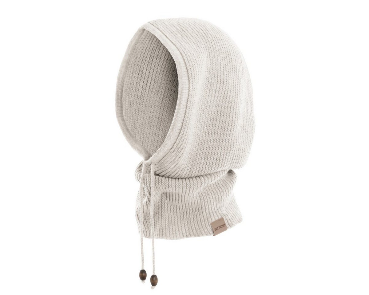 Knit Factory Strickschal Evy Kapuzenschal Beige One Size, (Set, 1-St. Spar-Set), Schal Damen Herren set loop tücher schals winter Strick Mode herbst von Knit Factory