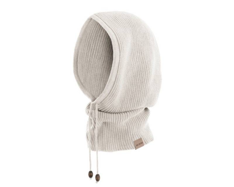 Knit Factory Strickschal Evy Kapuzenschal Beige One Size, (Set, 1-St. Spar-Set), Schal Damen Herren set loop tücher schals winter Strick Mode herbst von Knit Factory