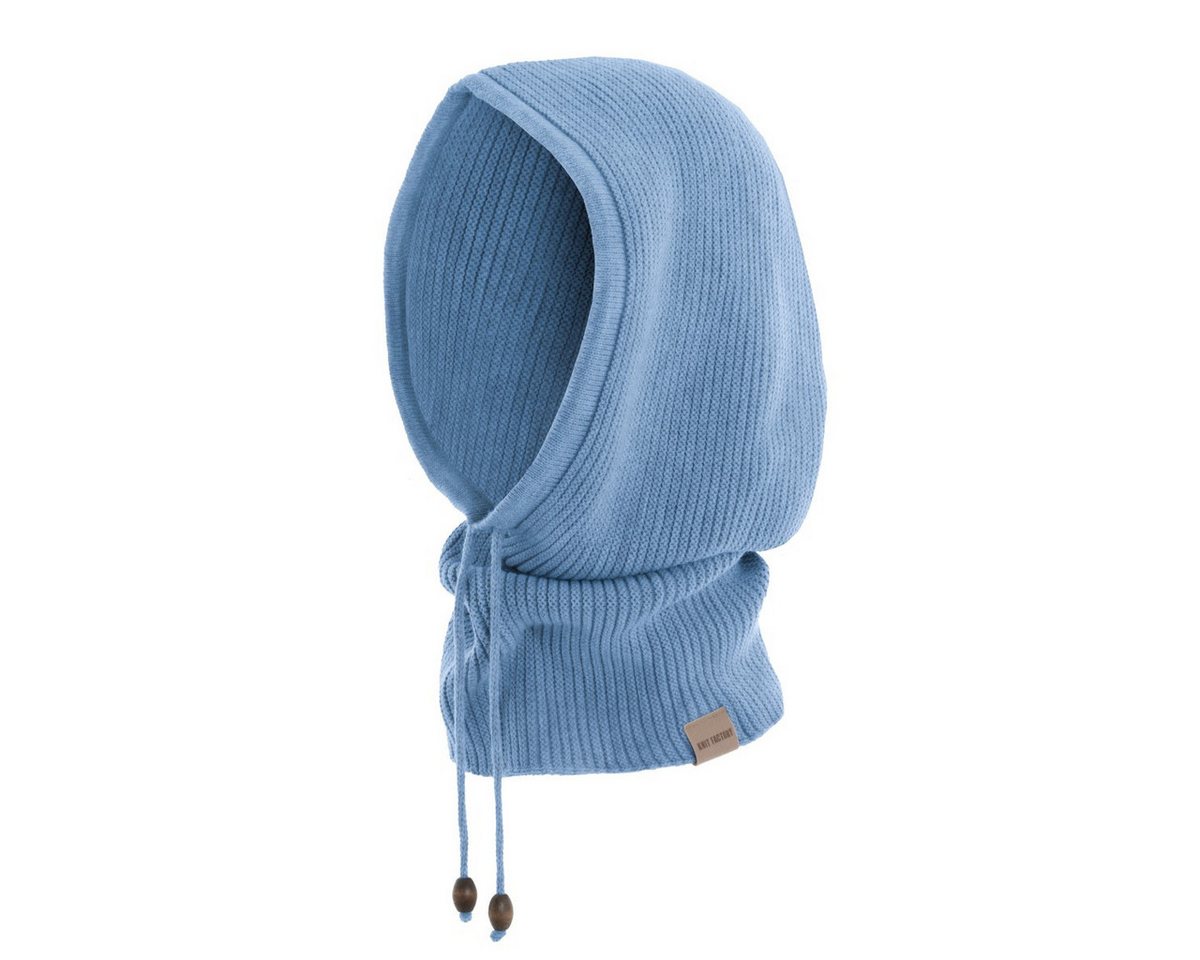 Knit Factory Strickschal Evy Kapuzenschal Crystal Blue One Size, (Set, 1-St. Spar-Set), Schal Damen Herren set loop tücher schals winter Strick Mode herbst von Knit Factory