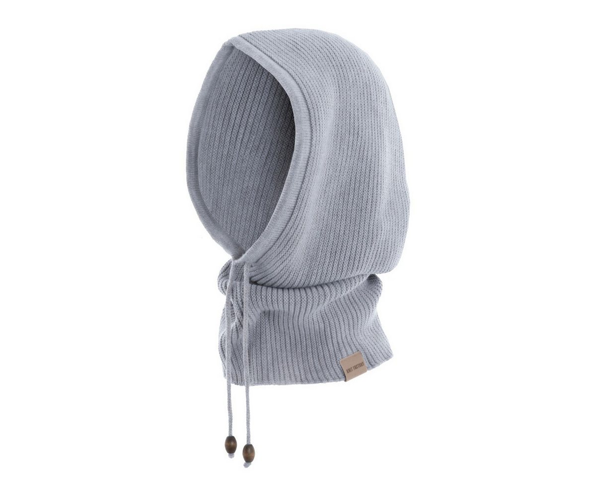 Knit Factory Strickschal Evy Kapuzenschal Grau One Size, (Set, 1-St. Spar-Set), Schal Damen Herren set loop tücher schals winter Strick Mode herbst von Knit Factory