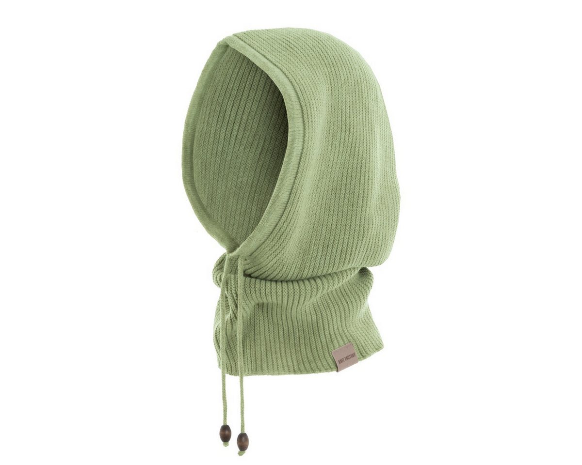 Knit Factory Strickschal Evy Kapuzenschal Sage Green One Size, (Set, 1-St. Spar-Set), Schal Damen Herren set loop tücher schals winter Strick Mode herbst von Knit Factory