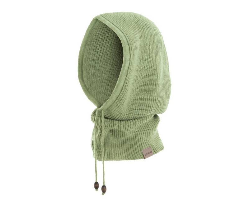 Knit Factory Strickschal Evy Kapuzenschal Sage Green One Size, (Set, 1-St. Spar-Set), Schal Damen Herren set loop tücher schals winter Strick Mode herbst von Knit Factory