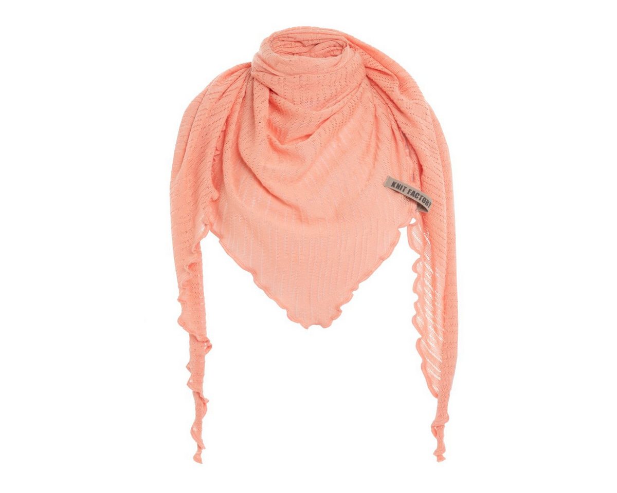 Knit Factory Strickschal Jose Dreieckstuch Apricot 190x85 cm Gestreift, (Set, 1-St. Spar-Set), Schal Damen Herren set loop tücher schals winter Strick Mode herbst von Knit Factory
