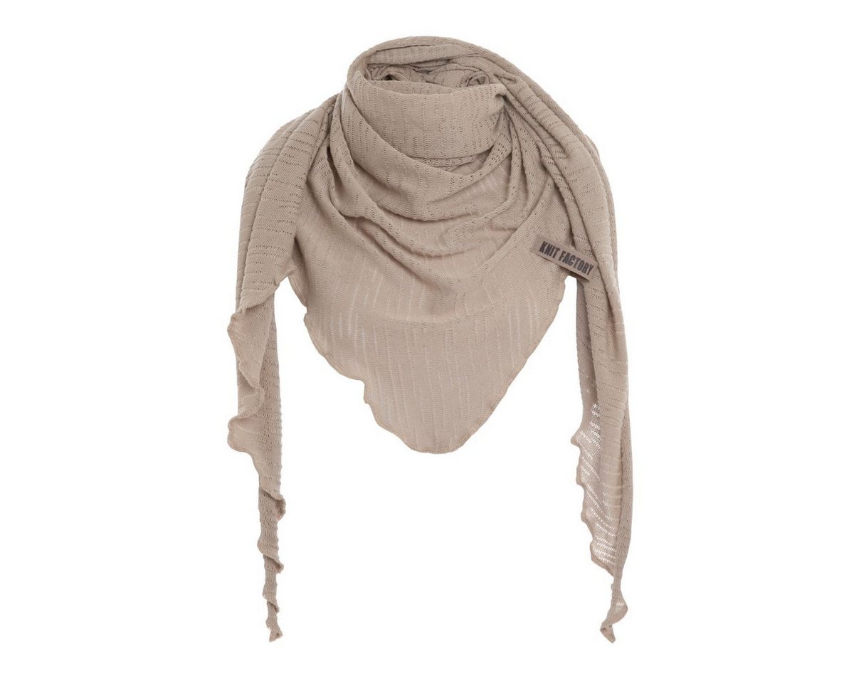 Knit Factory Strickschal Jose Dreieckstuch Leinen 190x85 cm Gestreift, (Set, 1-St. Spar-Set), Schal Damen Herren set loop tücher schals winter Strick Mode herbst von Knit Factory