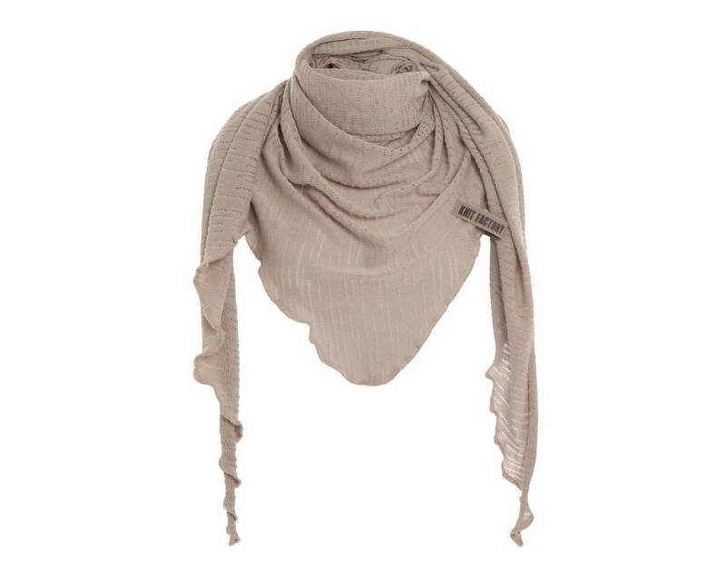 Knit Factory Strickschal Jose Dreieckstuch Leinen 190x85 cm Gestreift, (Set, 1-St. Spar-Set), Schal Damen Herren set loop tücher schals winter Strick Mode herbst von Knit Factory