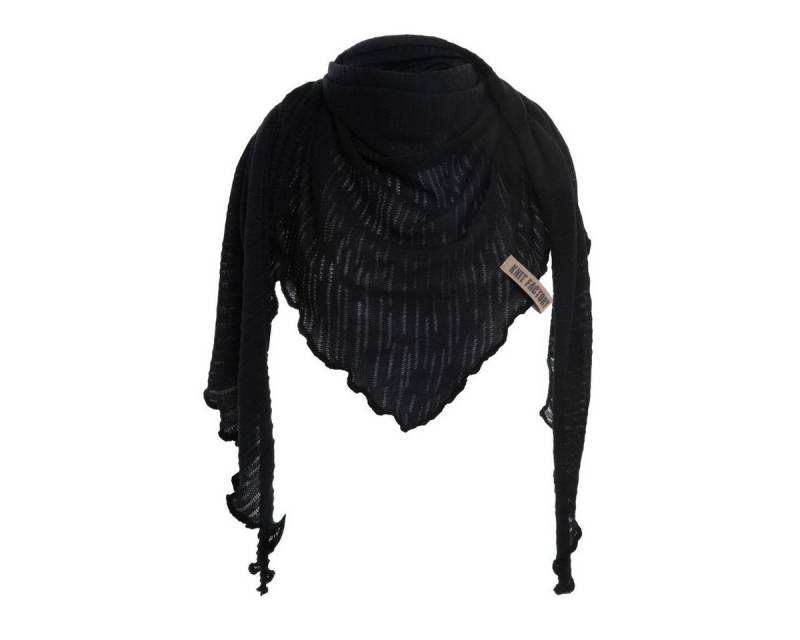 Knit Factory Strickschal Jose Dreieckstuch Schwarz 190x85 cm Gestreift, (Set, 1-St. Spar-Set), Schal Damen Herren set loop tücher schals winter Strick Mode herbst von Knit Factory