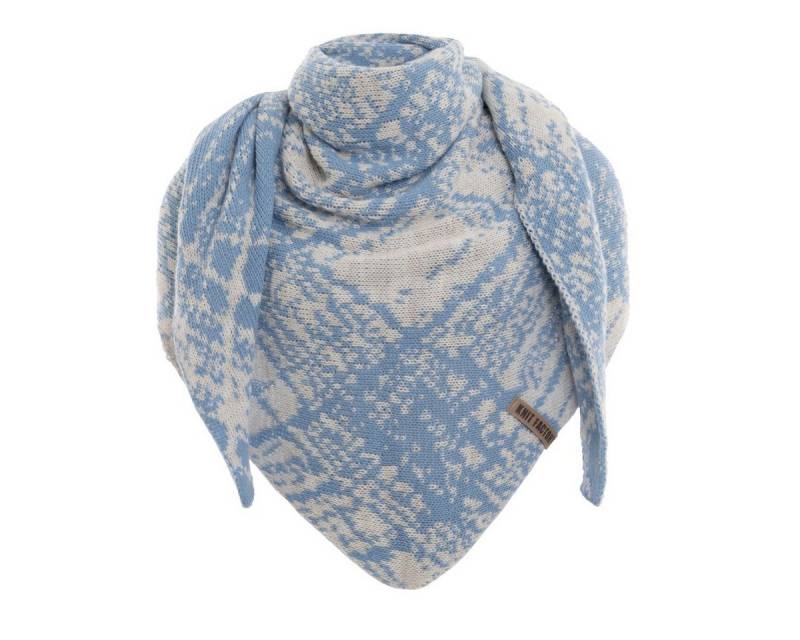 Knit Factory Strickschal Lea Dreiecksschal Beige Crystal Blue 190x85 cm Mix, (Set, 1-St. Spar-Set), Schal Damen Herren set loop tücher schals winter Strick Mode herbst von Knit Factory
