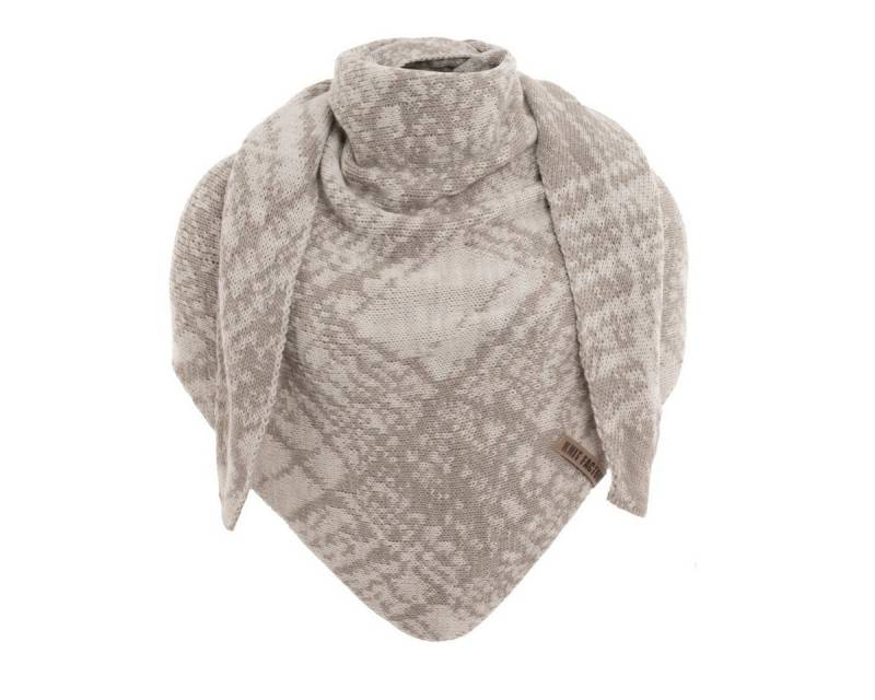 Knit Factory Strickschal Lea Dreiecksschal Beige Iced Clay 190x85 cm Mix, (Set, 1-St. Spar-Set), Schal Damen Herren set loop tücher schals winter Strick Mode herbst von Knit Factory