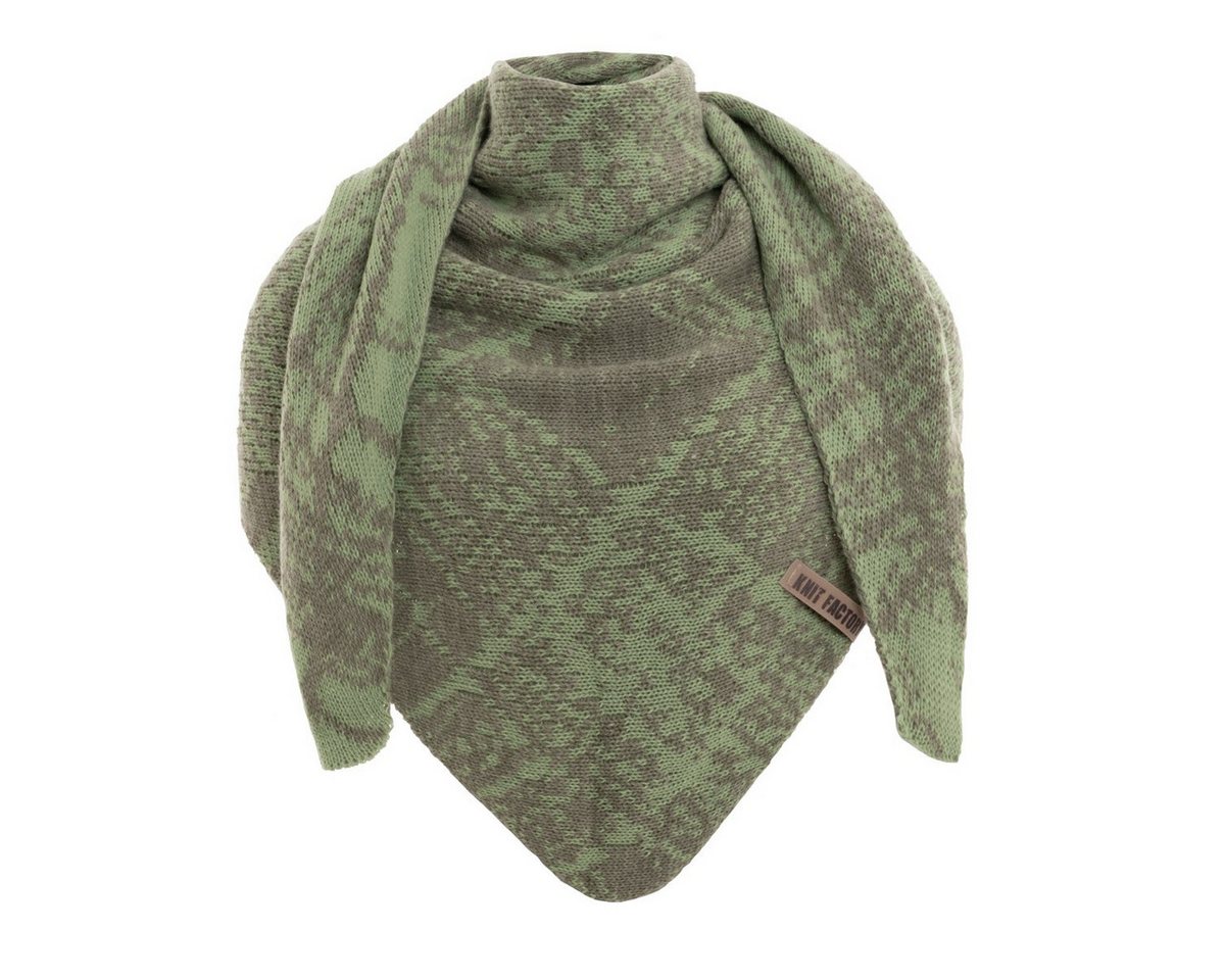 Knit Factory Strickschal Lea Dreiecksschal Urban Green Sage Green 190x85 cm Mix, (Set, 1-St. Spar-Set), Schal Damen Herren set loop tücher schals winter Strick Mode herbst von Knit Factory
