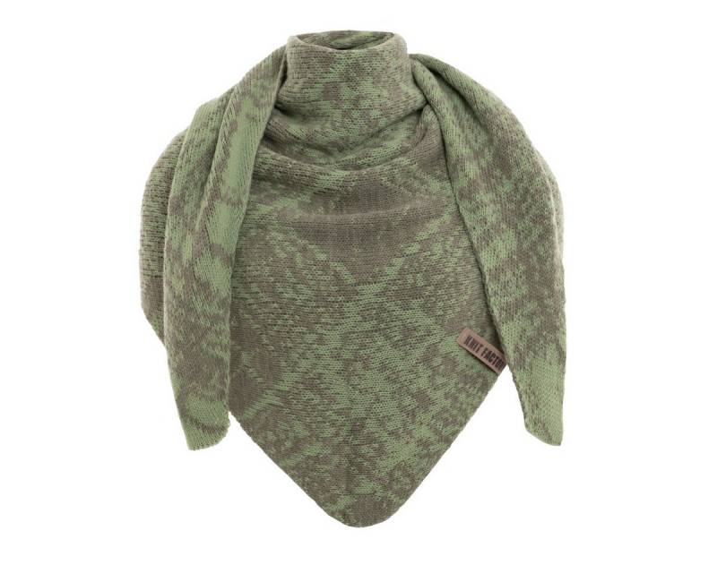 Knit Factory Strickschal Lea Dreiecksschal Urban Green Sage Green 190x85 cm Mix, (Set, 1-St. Spar-Set), Schal Damen Herren set loop tücher schals winter Strick Mode herbst von Knit Factory