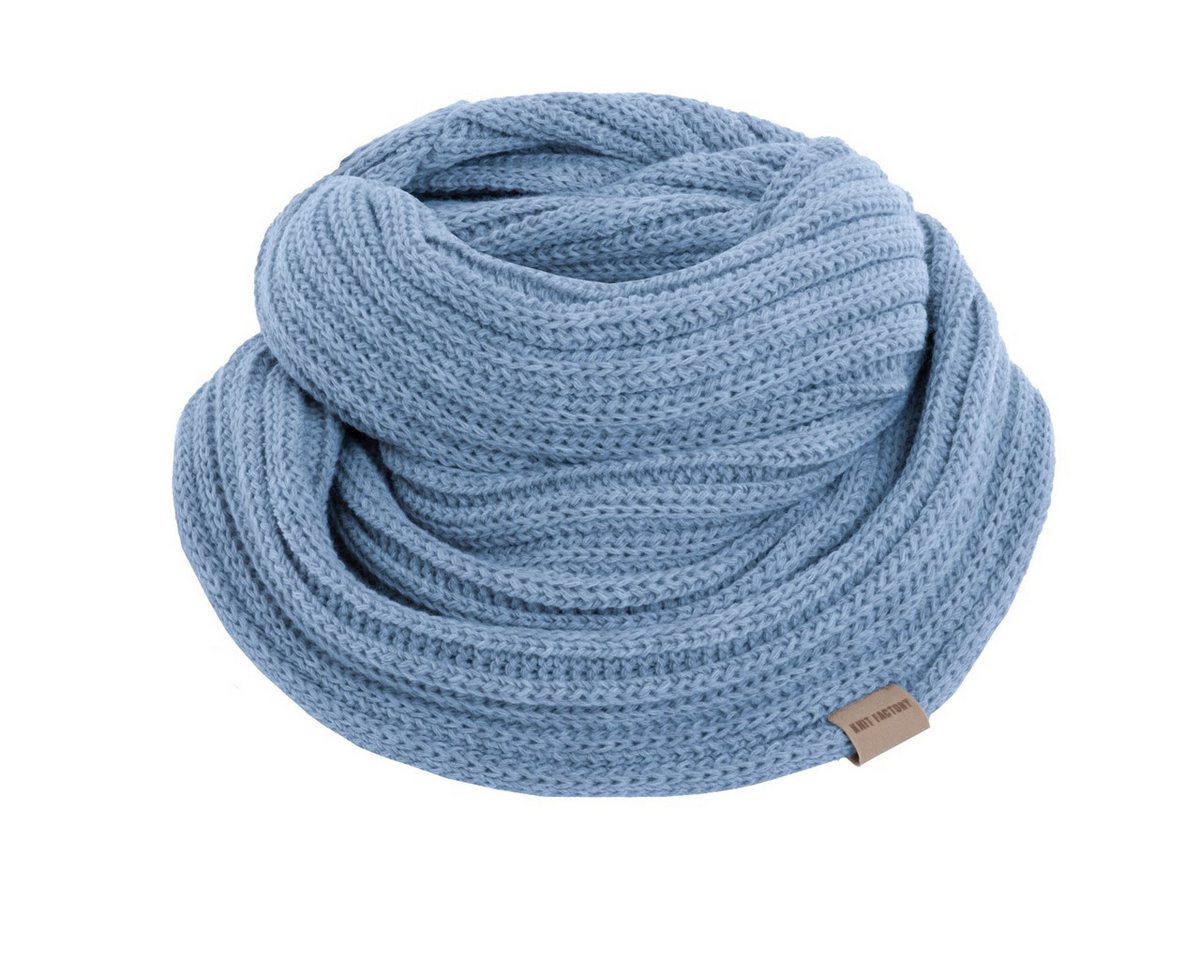 Knit Factory Strickschal Nica Loop Schal Crystal Blue One Size Gestreift, (Set, 1-St. Spar-Set), Schal Damen Herren set loop tücher schals winter Strick Mode herbst von Knit Factory