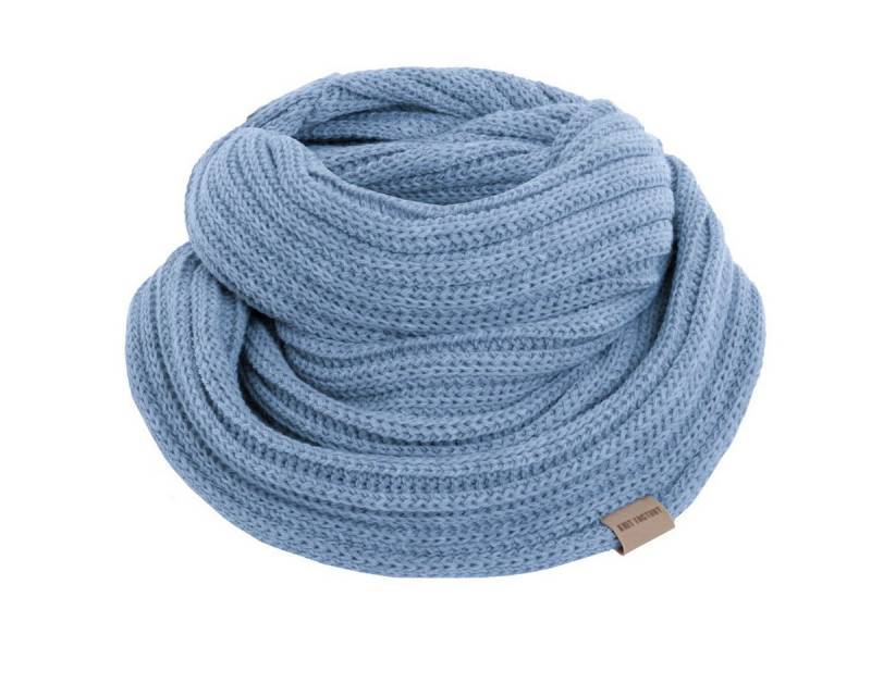 Knit Factory Strickschal Nica Loop Schal Crystal Blue One Size Gestreift, (Set, 1-St. Spar-Set), Schal Damen Herren set loop tücher schals winter Strick Mode herbst von Knit Factory