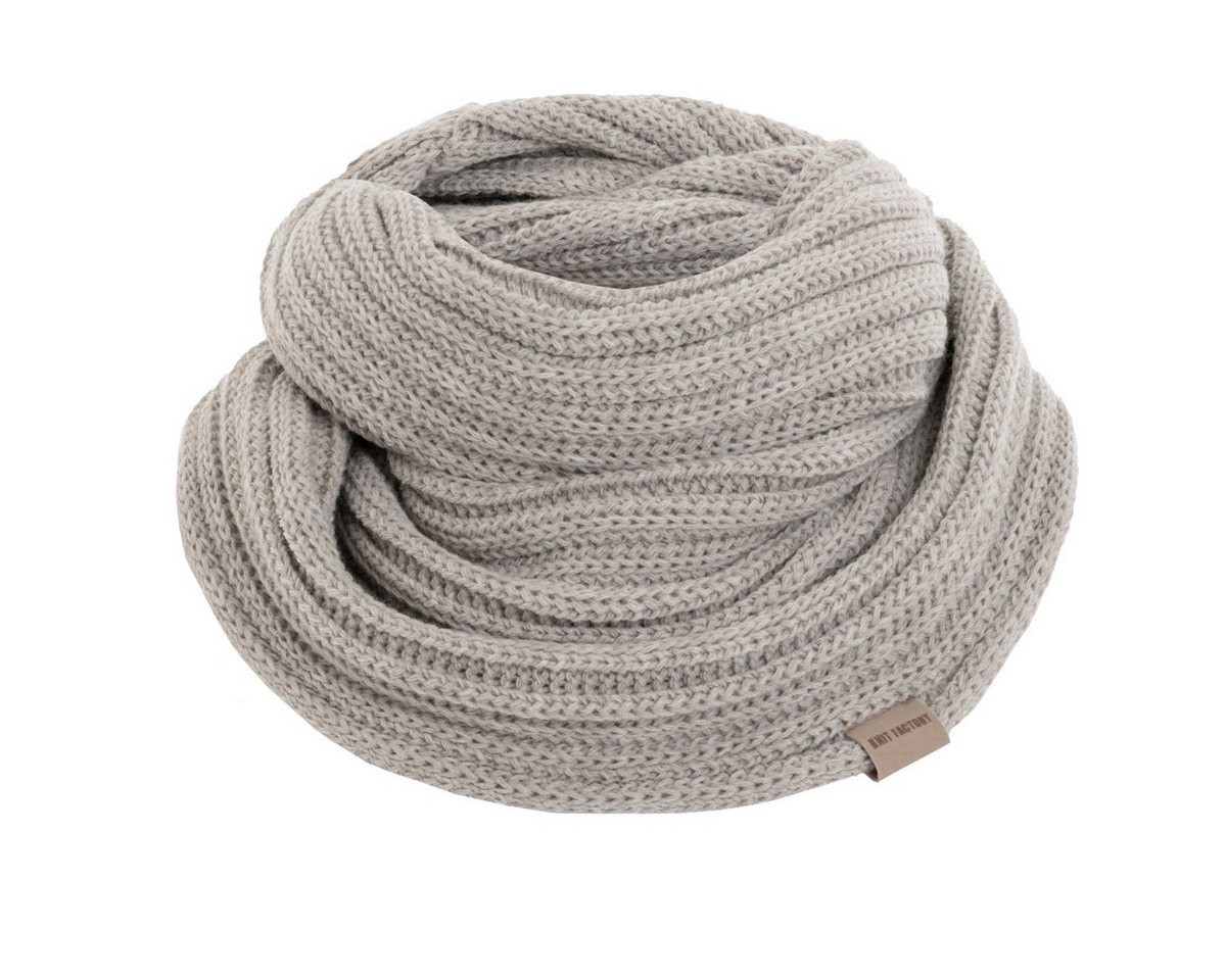 Knit Factory Strickschal Nica Loop Schal Iced Clay One Size Gestreift, (Set, 1-St. Spar-Set), Schal Damen Herren set loop tücher schals winter Strick Mode herbst von Knit Factory