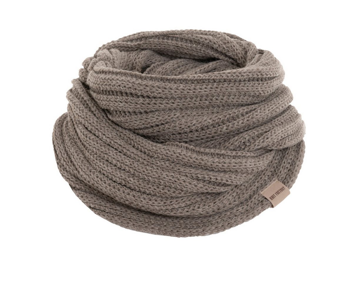 Knit Factory Strickschal Nica Loop Schal Marron One Size Gestreift, (Set, 1-St. Spar-Set), Schal Damen Herren set loop tücher schals winter Strick Mode herbst von Knit Factory