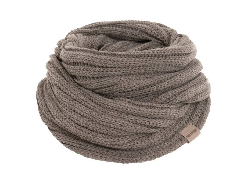 Knit Factory Strickschal Nica Loop Schal Marron One Size Gestreift, (Set, 1-St. Spar-Set), Schal Damen Herren set loop tücher schals winter Strick Mode herbst von Knit Factory