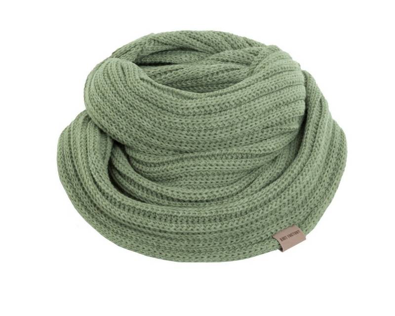 Knit Factory Strickschal Nica Loop Schal Sage Green One Size Gestreift, (Set, 1-St. Spar-Set), Schal Damen Herren set loop tücher schals winter Strick Mode herbst von Knit Factory