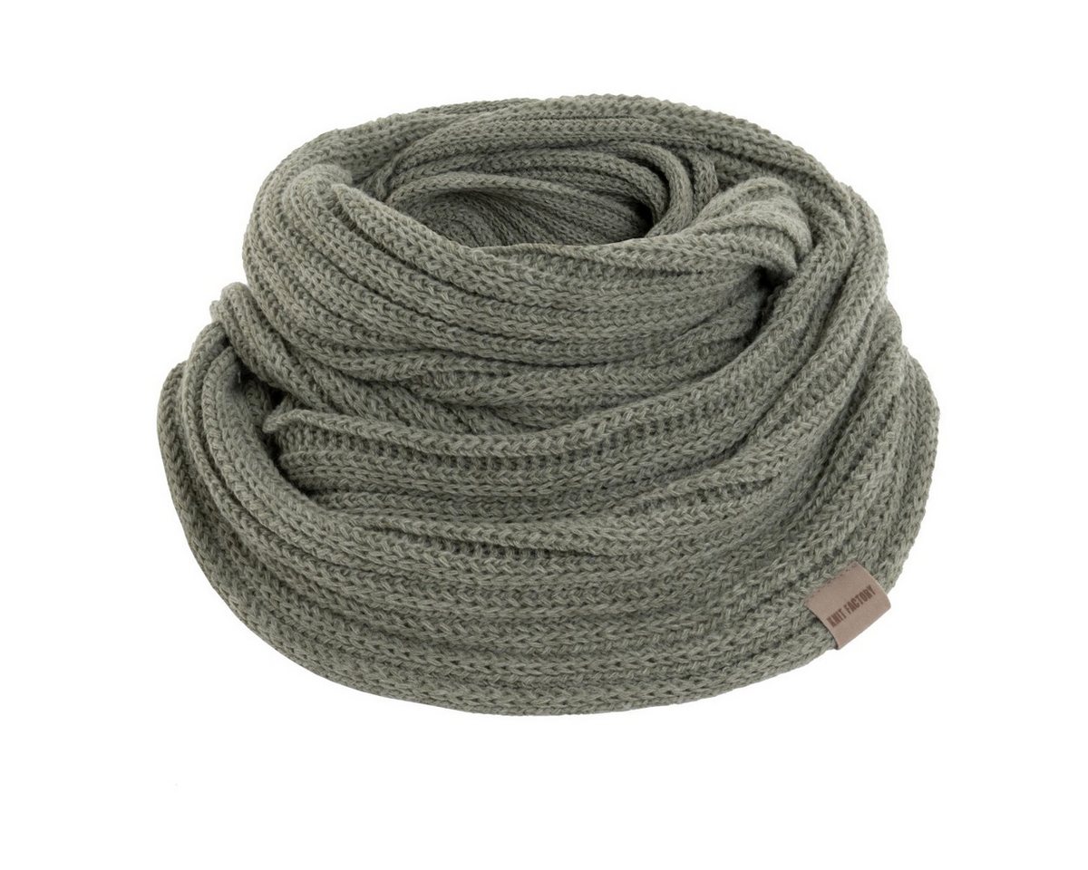Knit Factory Strickschal Nica Loop Schal Urban Green One Size Gestreift, (Set, 1-St. Spar-Set), Schal Damen Herren set loop tücher schals winter Strick Mode herbst von Knit Factory