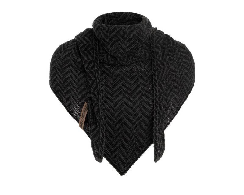 Knit Factory Strickschal Vera Dreiecksschal Schwarz/Anthrazit, (1-St), Schal Halstuch Dreiecksschal Tuch Strickmode von Knit Factory