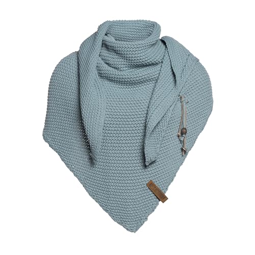 Knit Factory - Dreiecksschal Coco - Damen Strickschal mit Wolle - Umschlagtuch für den Herbst und Winter - Winterschal - Dreieckstuch - Hochwertige Qualität - XXL Schal - 190 x 85 cm - Stone Green von KNIT FACTORY