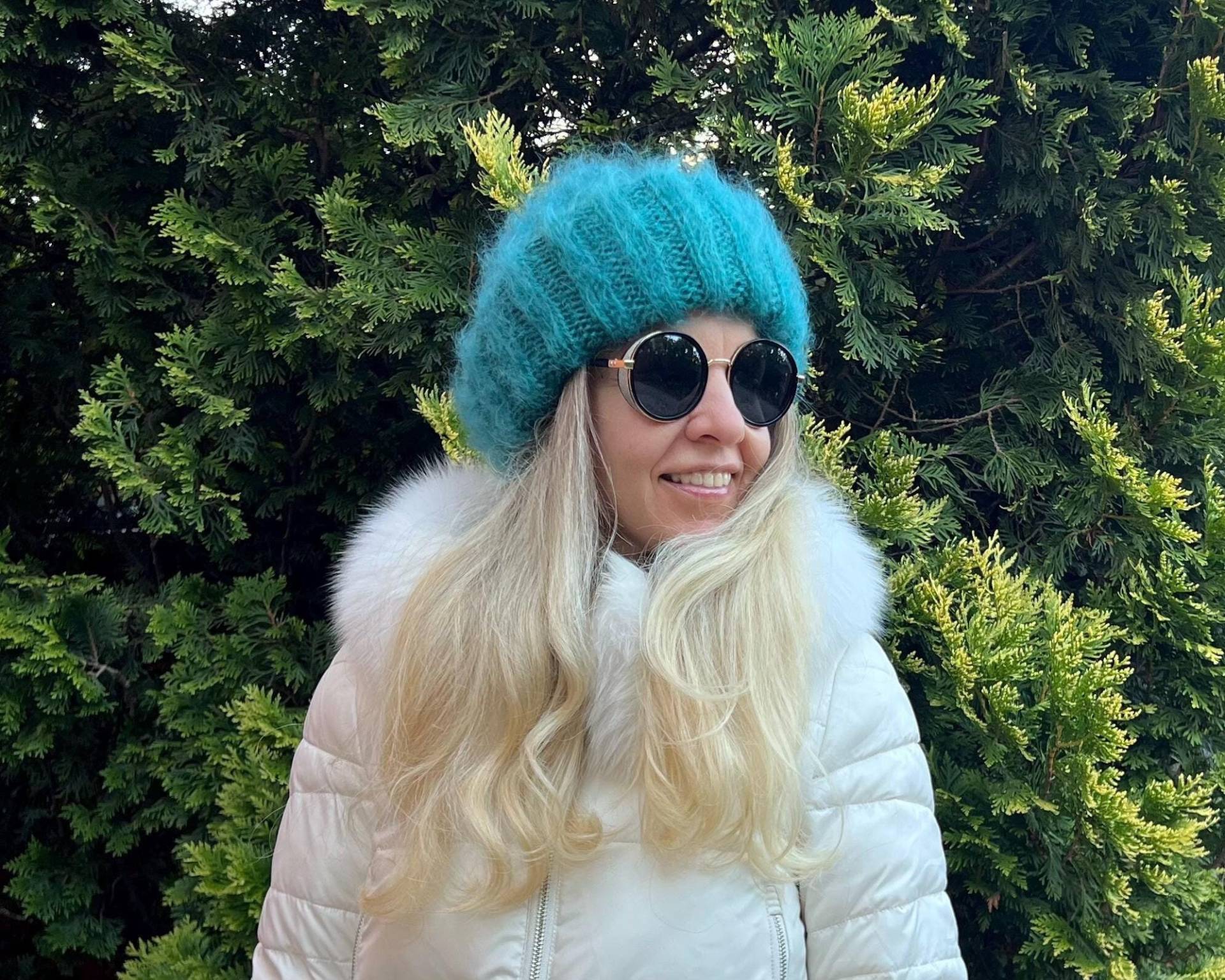 Mohair Beanie - Winter Frauen Strukturierte Mütze von KnitAccent