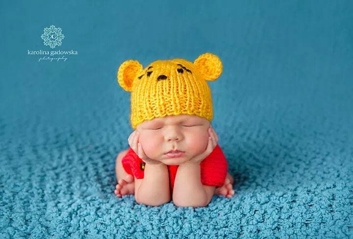 Newborn Knit Winnie The Pooh Hat von KnitAndCrochetLAND