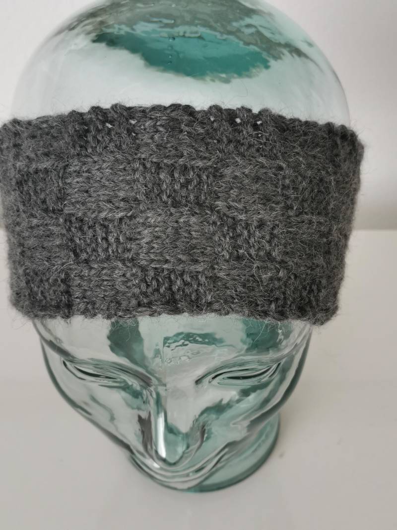 Handgestricktes Stirnband Aus Reiner, Weicher Und Warmer Babyalpaka Wolle in Grau von KnitAndMore4U