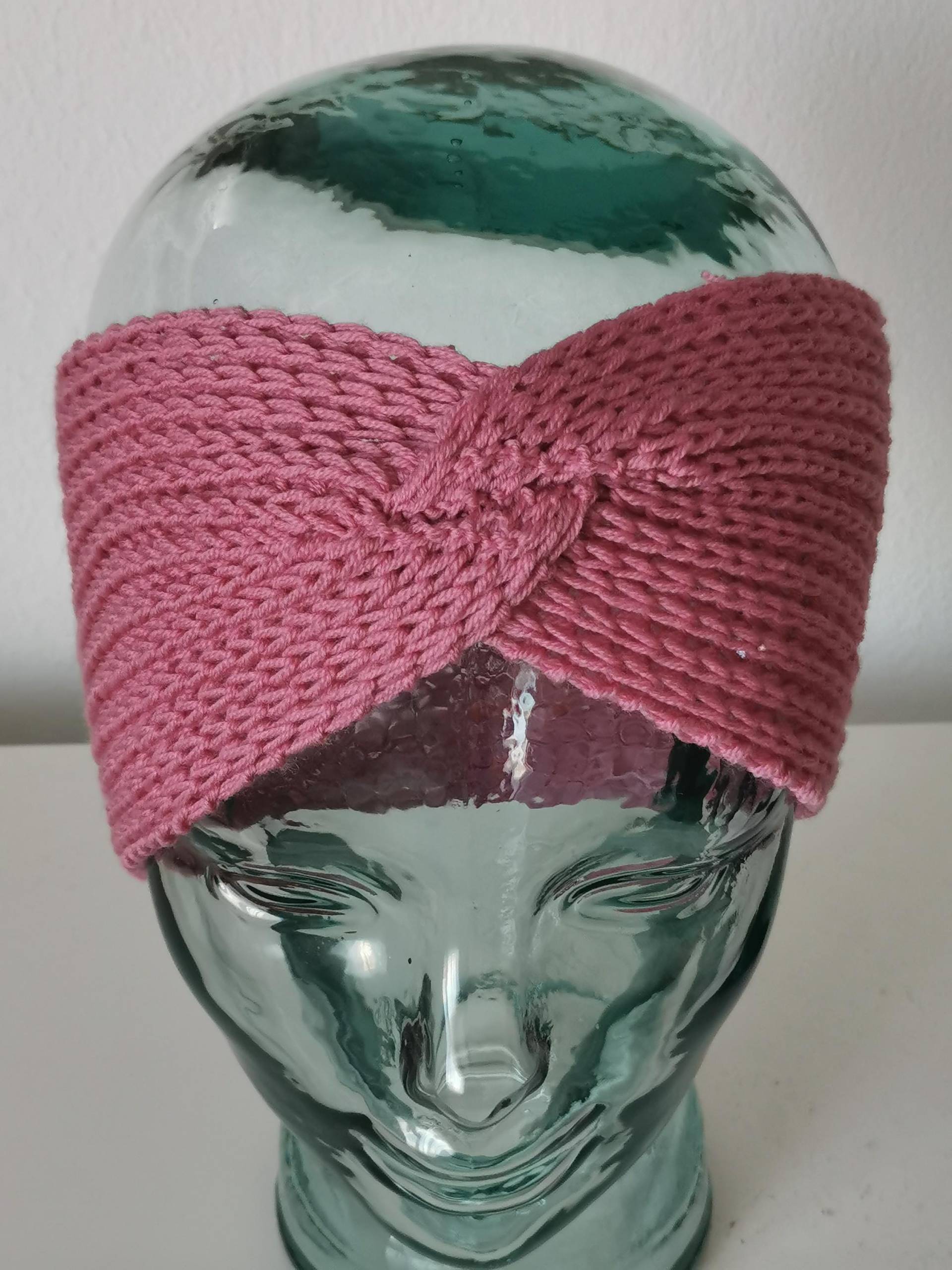 Handgestricktes Stirnband Aus Reiner, Weicher Und Warmer Babyalpaka Wolle in Pink von KnitAndMore4U