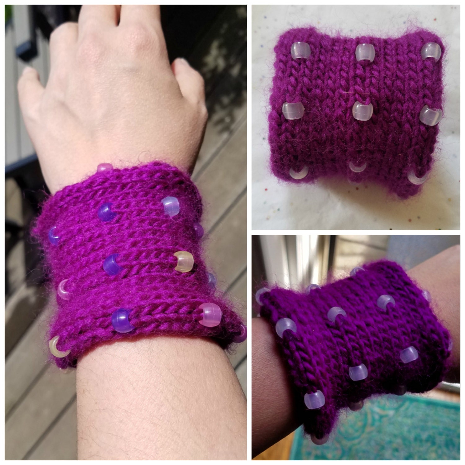 strickarmband Mit Uv-Sensitiven Perlen strickarmband Mit Uv-Sensitiven Perlen von KnitHackerShop