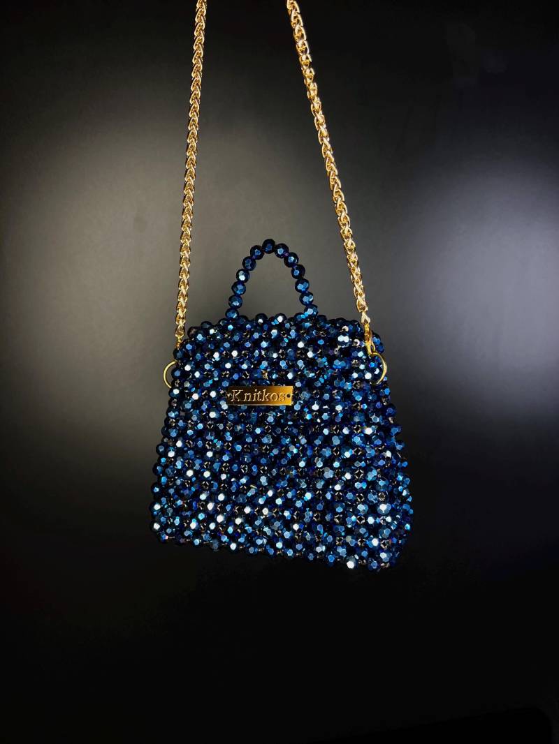 Kristall Perlentasche, Luxus Frauen Abendperlentasche, Kristallperlentasche, Frauenperlentasche von KnitKosStore