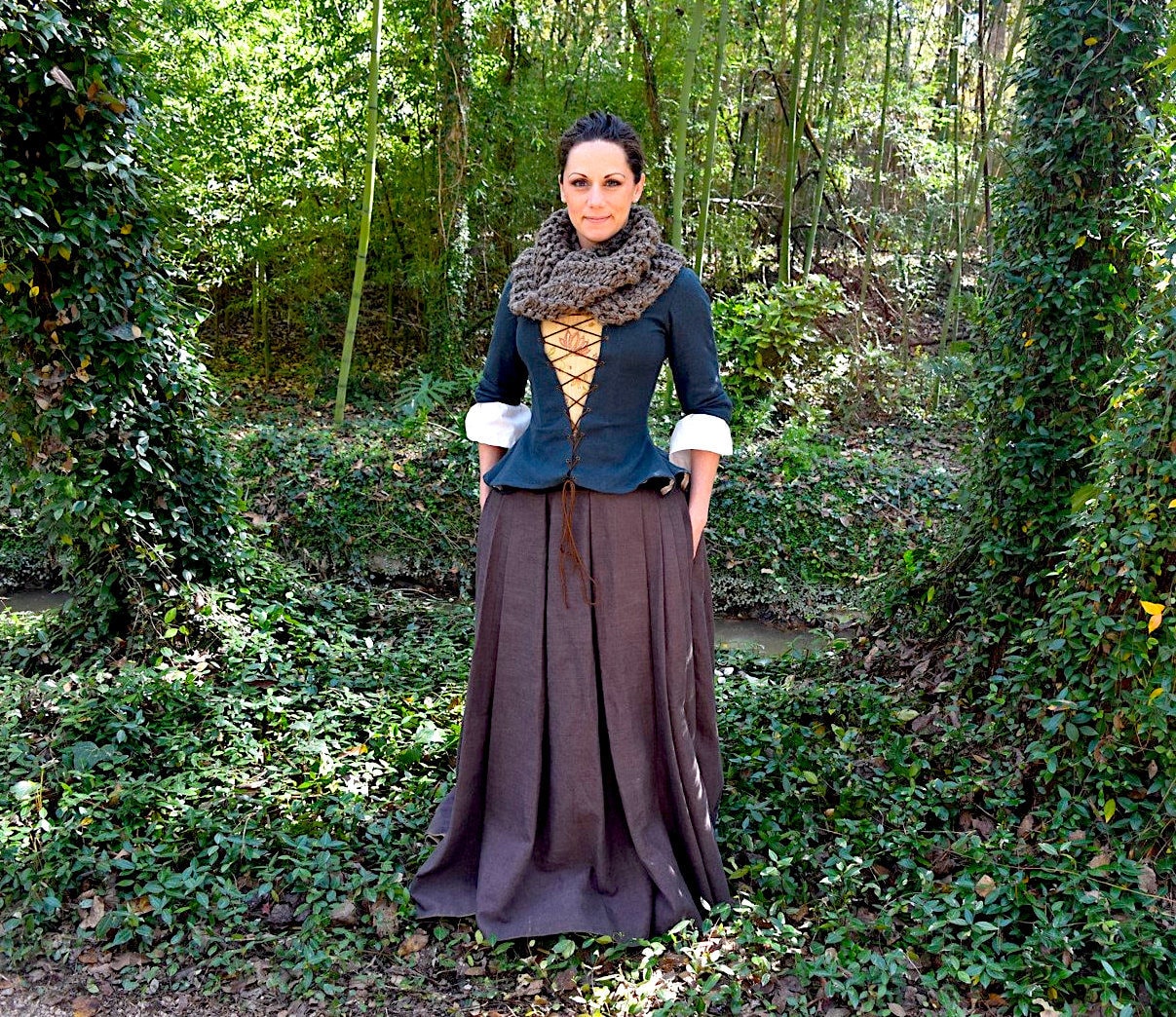Outlander Inspirierte Schlauchschal in Gersten Braun, Handgestrickter Loop, Halswärmer, Fan Geschenk, Geschenk Für Sie von KnitPlayLove