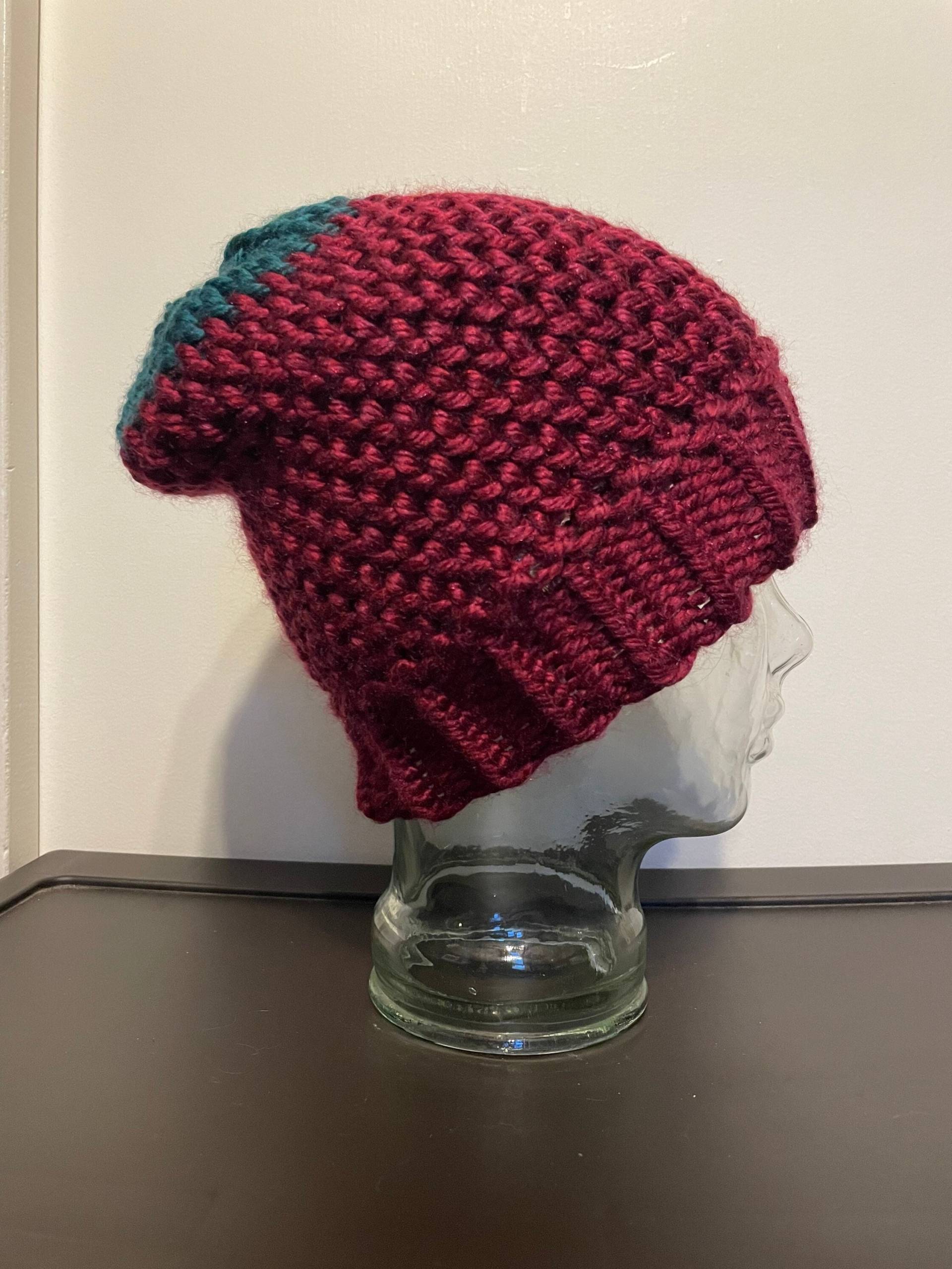 Kastanienbraun/Türkise Infinity Muster Gestrickte Beanie Kastanienbraun/Türkise Infinity Muster Gestrickte Beanie von KnitWitWiz