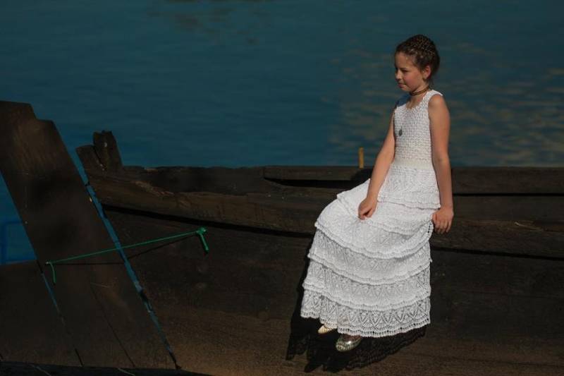 Erstkommunion Kleid Weiß Baumwolle Häkeln Maxi Erstkommunion Kleid Weiß Baumwolle Häkeln Maxi von KnitfinityKnitfinity