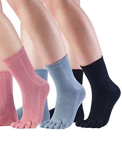 Knitido 3ER SPARPACK Essentials Midi Zehensocken, kurze fünf Finger Socken aus Baumwolle, für Damen und Herren, Größe:35-38, Farbe:Mix 2 von Knitido