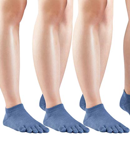 Knitido 3er Sparpack Sneaker-Zehensocken Everyday Essentials aus Baumwolle, Unisex, Größe:43-46, Farbe:Dull Blue (802) von Knitido