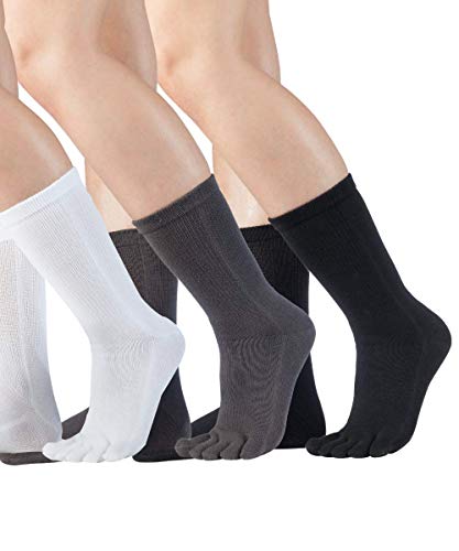 Knitido 3er Sparpack wadenlange Zehensocken aus Baumwolle Essentials, 9 Farben, Unisex, Größe:35-38, Farbe:MIX 1 von Knitido