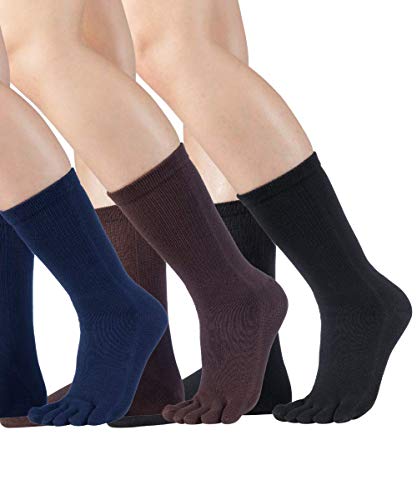 Knitido 3er Sparpack wadenlange Zehensocken aus Baumwolle Essentials, 9 Farben, Unisex, Größe:35-38, Farbe:MIX 5 von Knitido