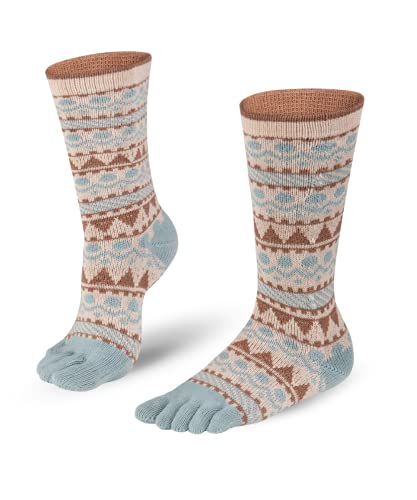 Knitido Biwa Cotton Zehensocken, bunt gemusterte Zehenstrümpfe aus Baumwolle, für Damen von Knitido