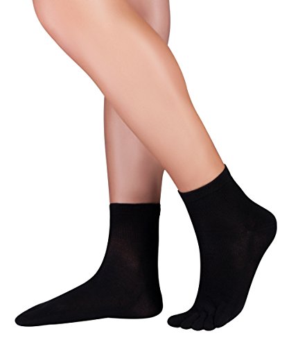 Knitido Dr. Foot® Silver Protect, antimikrobielle kurze Zehensocken mit Silberfaden, Größe:43-46, Farbe:schwarz (001) von Knitido
