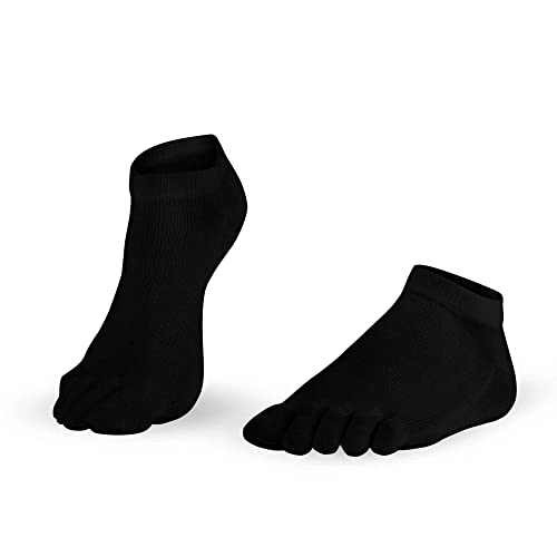 Knitido Dr. Foot® Silver Protect | Antimikrobielle Sneaker Zehensocken mit Silberfäden für Damen und Herren, gegen Schweiß und Fußpilz-Infektionen, Größe:43-46, Farbe:schwarz (101) von Knitido