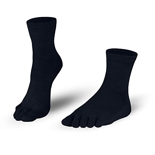 Knitido Essentials Midi, halb hohe Zehensocken aus 85% Baumwolle, für jeden Tag, für Damen und Herren, Größe:39-42, Farbe:Black (101) von Knitido