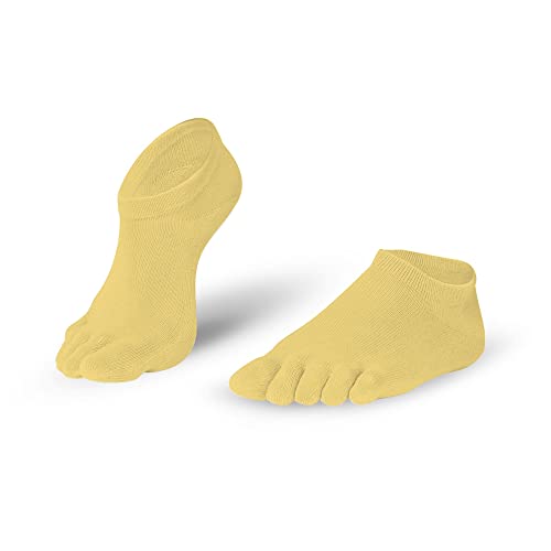 Knitido Essentials Sneaker, Zehensocken Unisex, für jeden Tag, 85% Baumwolle, in schwarz und 6 weiteren Farben, Größe:39-42, Farbe:Yellow (013) von Knitido